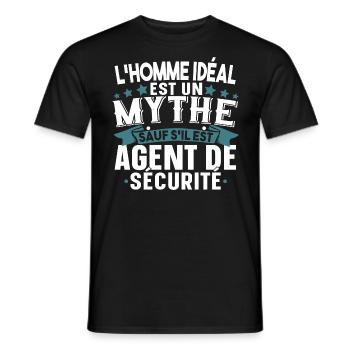 Agent de sécurité Cadeau Citations Humour Garde - T-shirt homme - noir - Devant - AI Model Male 178 light (178cm)