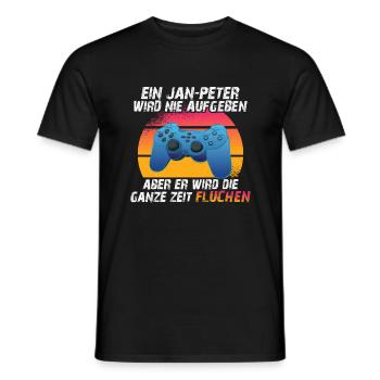 Ein Jan-Peter wird nie aufgeben - Männer T-Shirt - Schwarz - Vorne - AI Model Male 178 light (178cm)