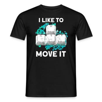 I like to move it - Männer T-Shirt - Schwarz - Vorne - AI Model Male 178 light (178cm)