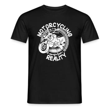 Motorcycling is my escape from reality - Biker - Männer T-Shirt - Schwarz - Vorne - AI Model Male 178 light (178cm)