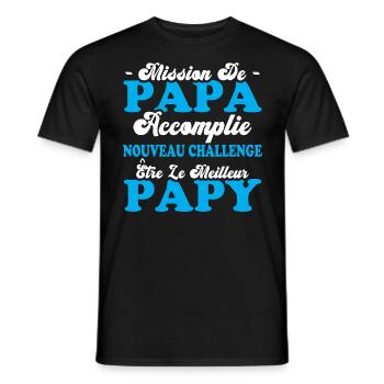 Nouveau Challenge Être Le Meilleur Papy - T-shirt homme - noir - Devant - AI Model Male 178 light (178cm)