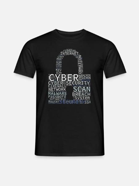 Cyber Security Wordcloud Padlock - Men's T-Shirt - black