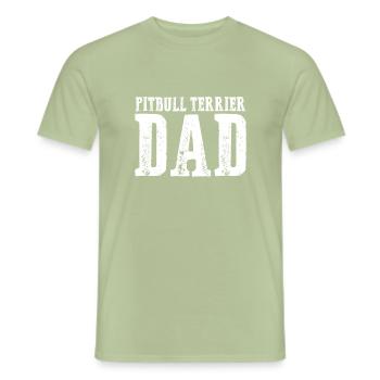 Pitbull Terrier Papa - T-shirt homme - vert sauge - Devant - AI Model Male 178 light (178cm)