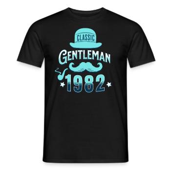 Vintage Gentleman 1982 40 Years Anniversary - Men's T-Shirt - black - Front - AI Model Male 178 light (178cm)