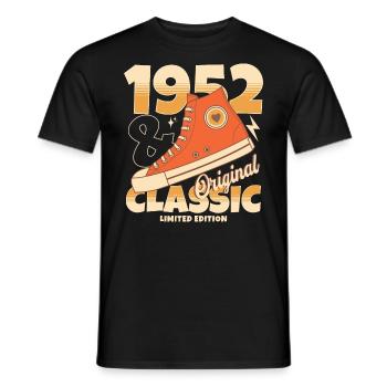 Original Retro Sneakers 1952 70 Years Anniversary - Men's T-Shirt - black - Front - AI Model Male 178 light (178cm)