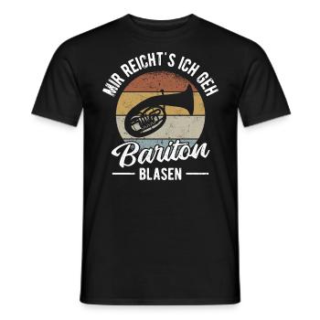 Baritonhorn Musiker Bariton Orchester Blasmusik - Männer T-Shirt - Schwarz - Vorne - AI Model Male 178 light (178cm)