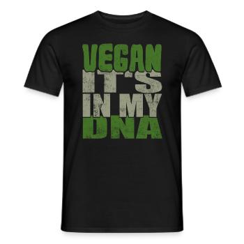 Vegan It's In My DNA Vegetarian - Men's T-Shirt - black - Front - AI Model Male 178 light (178cm)