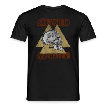 See You In Valhalla Viking Vikings - Männer T-Shirt - Schwarz - Vorne - AI Model Male 178 light (178cm)