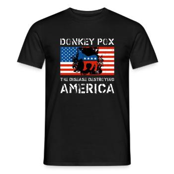 Donkey Pox The Disease Destroying America Funny - T-shirt homme - noir - Devant - AI Model Male 178 light (178cm)