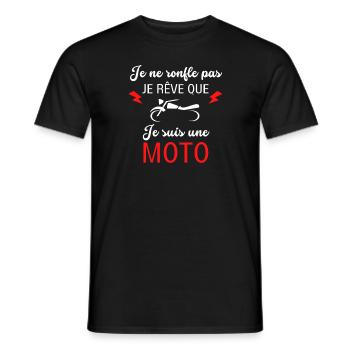 Je Ne Ronfle Pas Je Rêve Que Je Suis Une Moto - T-shirt homme - noir - Devant - AI Model Male 178 light (178cm)