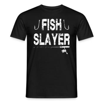 Fish Slayer - Men's T-Shirt - black - Front - AI Model Male 178 light (178cm)