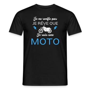 Je Ne Ronfle Pas Je Rêve Que Je Suis Une Moto - T-shirt homme - noir - Devant - AI Model Male 178 light (178cm)