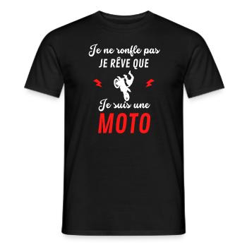 Je Ne Ronfle Pas Je Rêve Que Je Suis Une Moto - T-shirt homme - noir - Devant - AI Model Male 178 light (178cm)