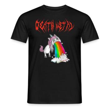 Kotzendes Death Metal Einhorn Rosa - Männer T-Shirt - Schwarz - Vorne - AI Model Male 178 light (178cm)