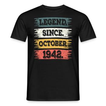 Légende Depuis Octobre 1942 80 Ans Anniversaire - T-shirt homme - noir - Devant - AI Model Male 178 light (178cm)