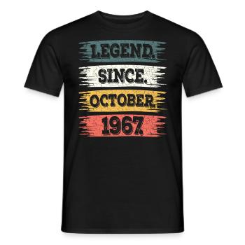 Legend Since October 1967 55 Years Anniversary - Men's T-Shirt - black - Front - AI Model Male 178 light (178cm)