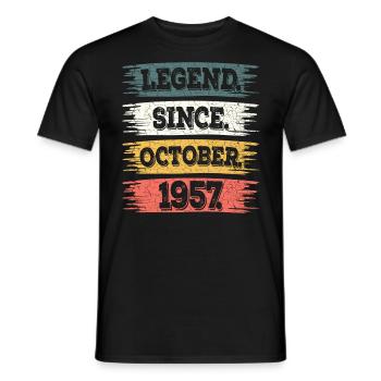 Légende Depuis Octobre 1957 65 Ans Anniversaire - T-shirt homme - noir - Devant - AI Model Male 178 light (178cm)