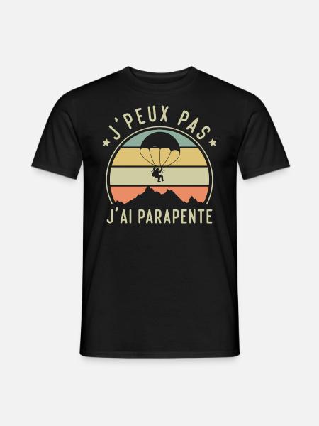 J'peux Pas j'ai Parapente, Cadeau Parapentiste - T-shirt homme - noir