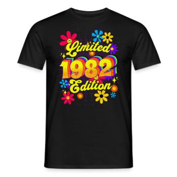Rétro et Vintage 1982 Femme 40 Ans Anniversaire - T-shirt homme - noir - Devant - AI Model Male 178 light (178cm)