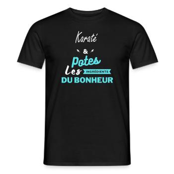 potes les ingrédients du bonheur Karaté - T-shirt homme - noir - Devant - AI Model Male 178 light (178cm)