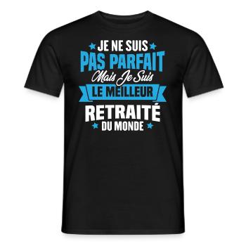 Pas parfait mais le meilleur retraité du monde - T-shirt homme - noir - Devant - AI Model Male 178 light (178cm)