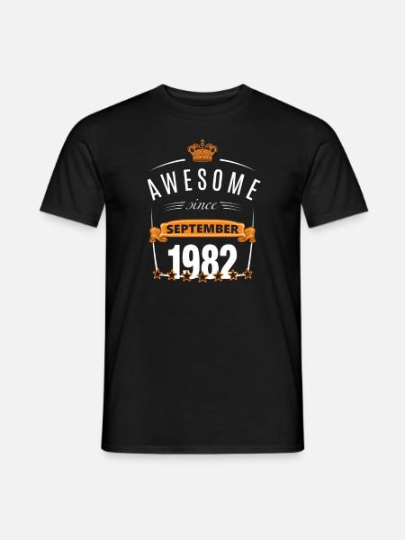 Septembre 1982 né - T-shirt homme - noir