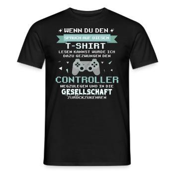 Gamer Zocker Games Pc - Lustiges Gaming Spruch T-S - Männer T-Shirt - Schwarz - Vorne - AI Model Male 178 light (178cm)