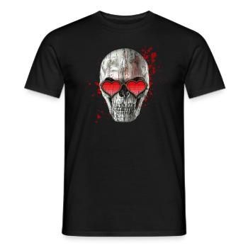 Love skull - Männer T-Shirt - Schwarz - Vorne - AI Model Male 178 light (178cm)