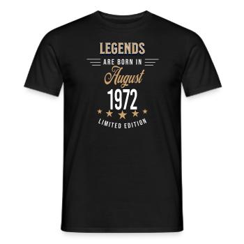 Legends are born in August 1972 - Men's T-Shirt - black - Front - AI Model Male 178 light (178cm)
