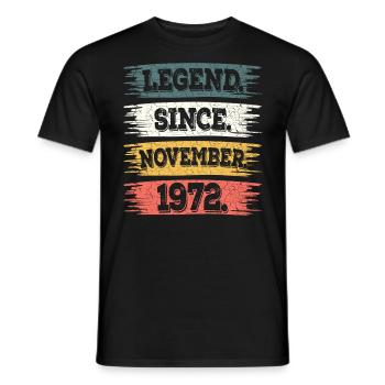 Legend since November 1972 50 years anniversary - Men's T-Shirt - black - Front - AI Model Male 178 light (178cm)