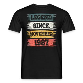 Legend since November 1987 35 years anniversary - Men's T-Shirt - black - Front - AI Model Male 178 light (178cm)