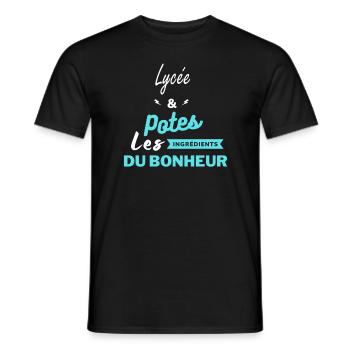 potes les ingrédients du bonheur Lycée - T-shirt homme - noir - Devant - AI Model Male 178 light (178cm)