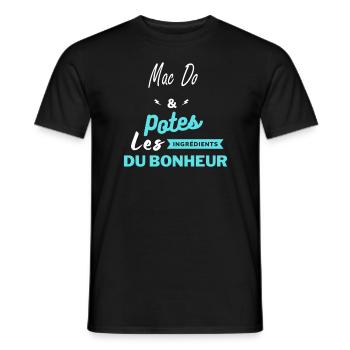 potes les ingrédients du bonheur Mac Do - T-shirt homme - noir - Devant - AI Model Male 178 light (178cm)
