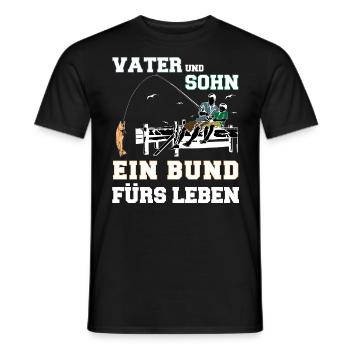 Vater und Sohn ein Bund fürs Leben - Angeln - Männer T-Shirt - Schwarz - Vorne - AI Model Male 178 light (178cm)