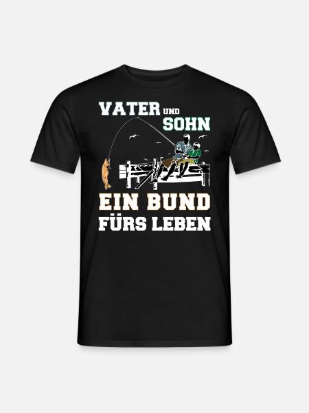 Vater und Sohn ein Bund fürs Leben - Angeln - Männer T-Shirt - Schwarz
