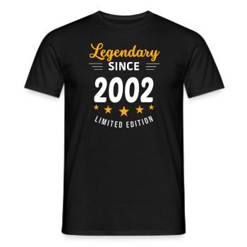 Legendär seit 2002 - Männer T-Shirt - Schwarz - Vorne - AI Model Male 178 light (178cm)
