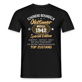 Oldtimer Baujahr 1942 Geboren Jahrgang 1942 - Männer T-Shirt - Schwarz - Vorne - AI Model Male 178 light (178cm)