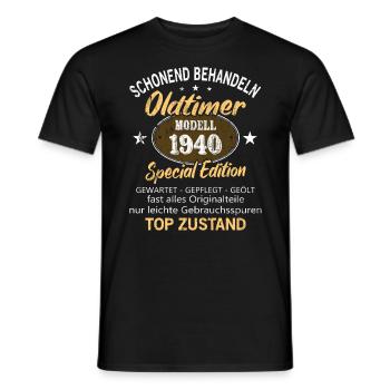 Oldtimer Baujahr 1940 Geboren Jahrgang 1940 - Männer T-Shirt - Schwarz - Vorne - AI Model Male 178 light (178cm)