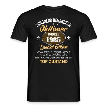 Oldtimer Baujahr 1965 Geboren Jahrgang 1965 - Männer T-Shirt - Schwarz - Vorne - AI Model Male 178 light (178cm)