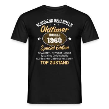 Oldtimer Baujahr 1960 Geboren Jahrgang 1960 - Männer T-Shirt - Schwarz - Vorne - AI Model Male 178 light (178cm)