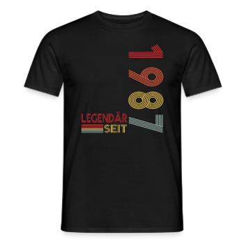 Geburtstag Geboren 1987 Mann Legendär seit 1987 - Männer T-Shirt - Schwarz - Vorne - AI Model Male 178 light (178cm)