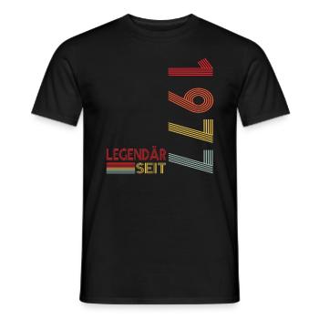 Geburtstag Geboren 1977 Mann Legendär seit 1977 - Männer T-Shirt - Schwarz - Vorne - AI Model Male 178 light (178cm)