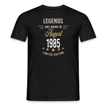 Legends werden im August 1985 geboren - Männer T-Shirt - Schwarz - Vorne - AI Model Male 178 light (178cm)