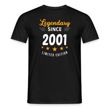 Legendär seit 2001 - Männer T-Shirt - Schwarz - Vorne - AI Model Male 178 light (178cm)