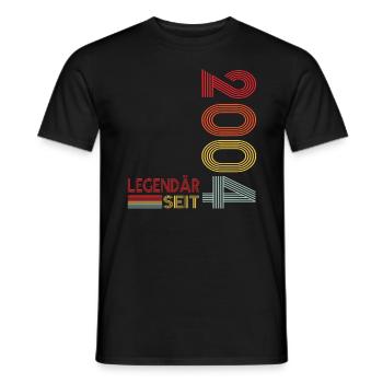 Geburtstag Geboren 2004 Mann Legendär seit 2004 - Männer T-Shirt - Schwarz - Vorne - AI Model Male 178 light (178cm)