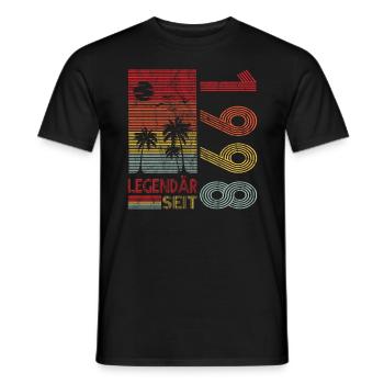 Geburtstag Geboren 1998 Mann Legendär seit 1998 - Männer T-Shirt - Schwarz - Vorne - AI Model Male 178 light (178cm)