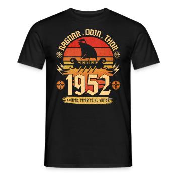 Viking Vintage 1952 70 Jahre Jubiläum - Männer T-Shirt - Schwarz - Vorne - AI Model Male 178 light (178cm)