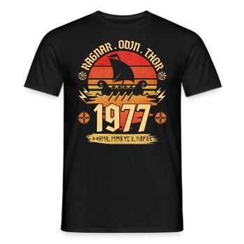 Viking Vintage 1977 45 Jahre Jubiläum - Männer T-Shirt - Schwarz - Vorne - AI Model Male 178 light (178cm)