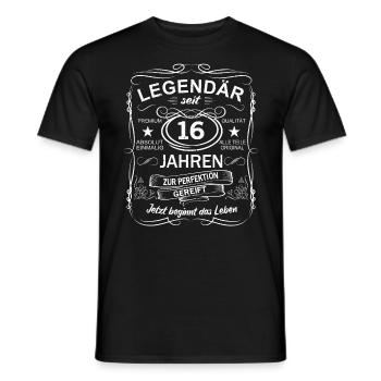 16. Geburtstag Geschenk Legendär 16 Jahre Frauen - Männer T-Shirt - Schwarz - Vorne - AI Model Male 178 light (178cm)