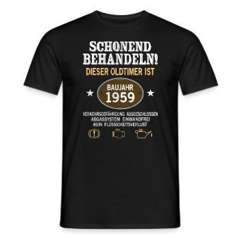 Schonend Behandeln Oldtimer Baujahr 1959 Geboren - Männer T-Shirt - Schwarz - Vorne - AI Model Male 178 light (178cm)